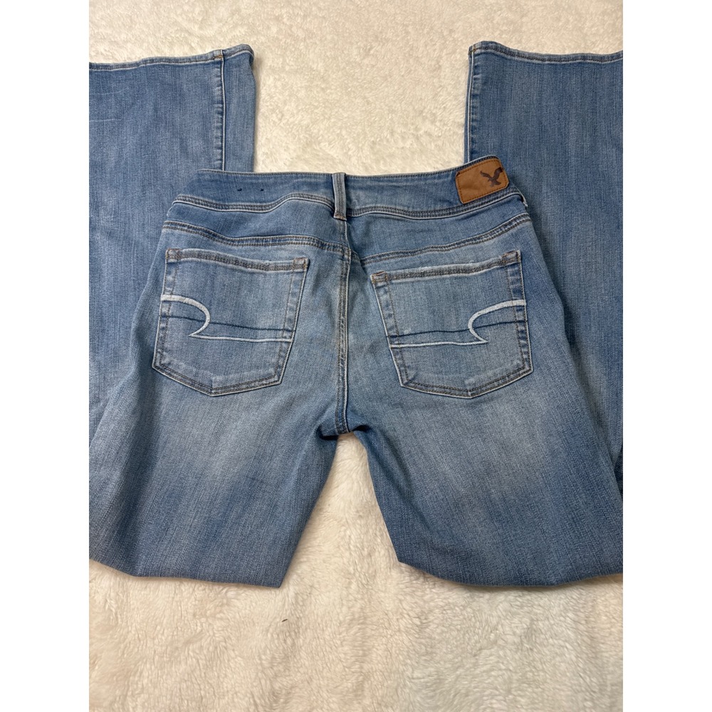 American Eagle Kick Boot Jeans Medium Wash Stretch Bootcut Denim Womens 6 - Picture 6 of 6